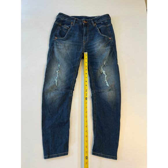 Diesel Fayza-Ne Skinny Stretch Sweat Distressed Denim Jeans Womens Size 25 Blue - Picture 4 of 16